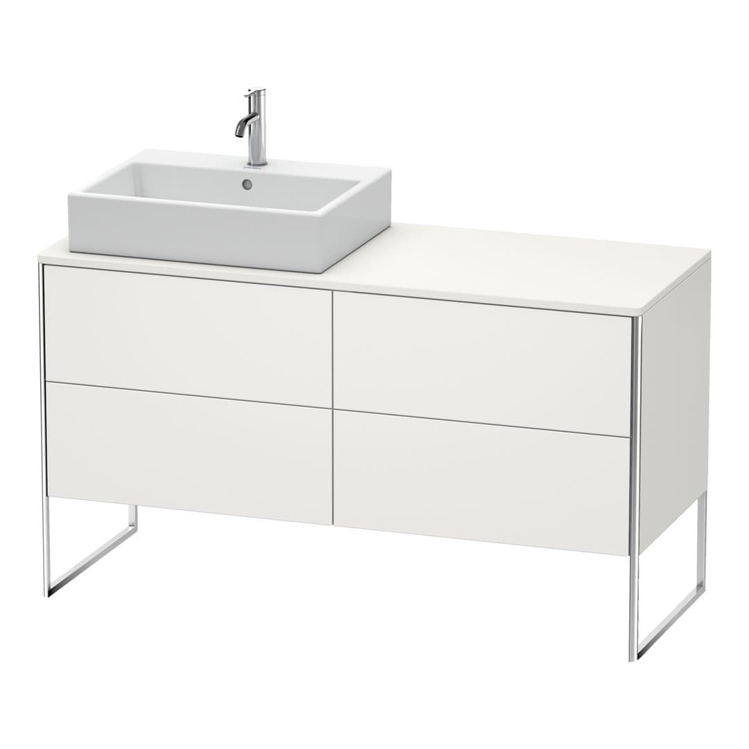 Duravit XSquare – Έπιπλο Νιπτήρα – 1400 mm, για κονσόλα, 4 συρτάρια, νιπτήρας αριστερά, 1400 x 548 x 778 mm – Nordic white Satin Matt, Lacquer (XS4923L3939)