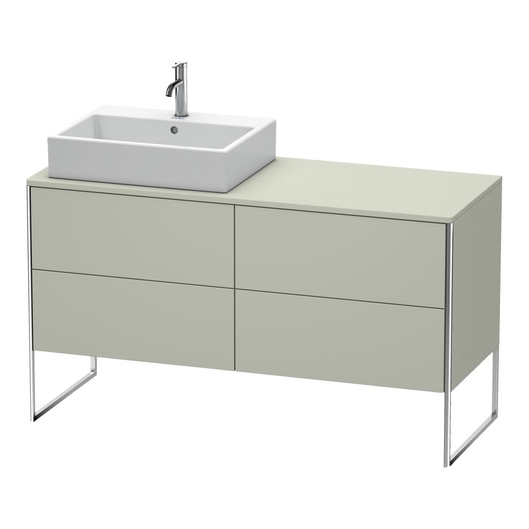 Duravit XSquare – Έπιπλο Νιπτήρα – 1400 mm, για κονσόλα, 4 συρτάρια, νιπτήρας αριστερά, 1400 x 548 x 778 mm – Taupe Satin Matt, Lacquer (XS4923L6060)