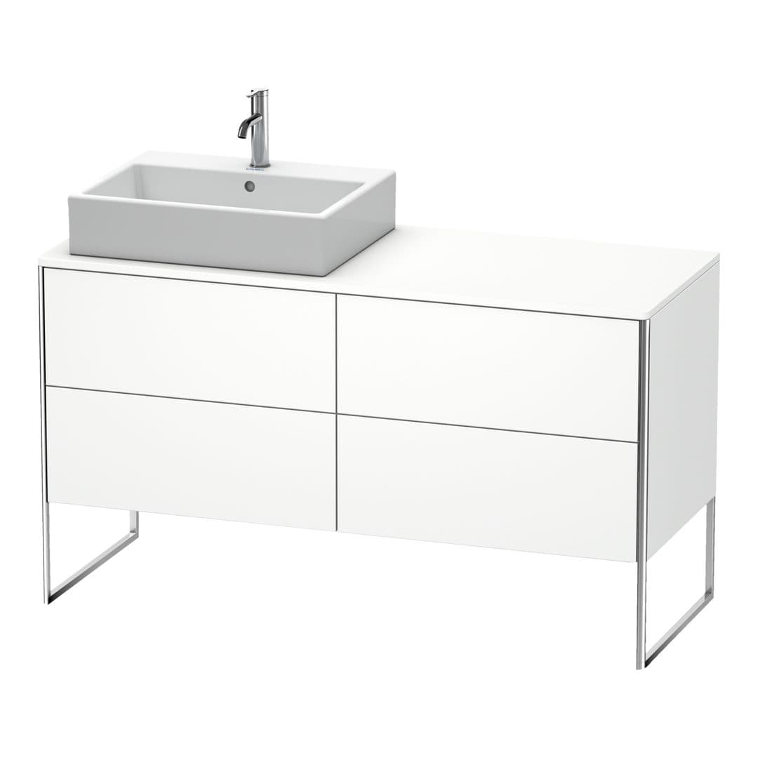Duravit XSquare – Έπιπλο Νιπτήρα – 1400 mm, για κονσόλα, 4 συρτάρια, νιπτήρας αριστερά, 1400 x 548 x 778 mm – White Super Matt, Decor (XS4923L8484)