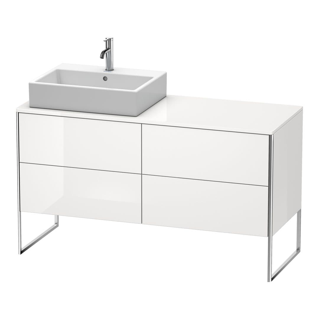 Duravit XSquare – Έπιπλο Νιπτήρα – 1400 mm, για κονσόλα, 4 συρτάρια, νιπτήρας αριστερά, 1400 x 548 x 778 mm – White High Gloss, Lacquer (XS4923L8585)