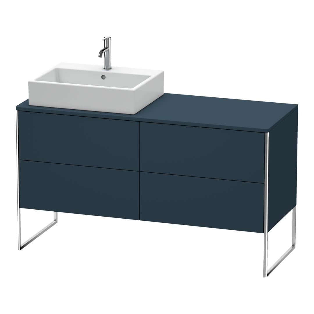 Duravit XSquare – Έπιπλο Νιπτήρα – 1400 mm, για κονσόλα, 4 συρτάρια, νιπτήρας αριστερά, 1400 x 548 x 778 mm – Night blue Satin Matt, Lacquer (XS4923L9898)