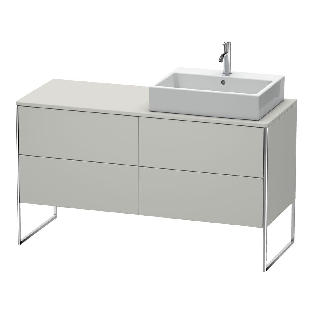 Duravit XSquare – Έπιπλο Νιπτήρα – 1400 mm, για κονσόλα, 4 συρτάρια, νιπτήρας δεξιά, 1400 x 548 x 778 mm – Concrete grey Matt, Decor (XS4923R0707)