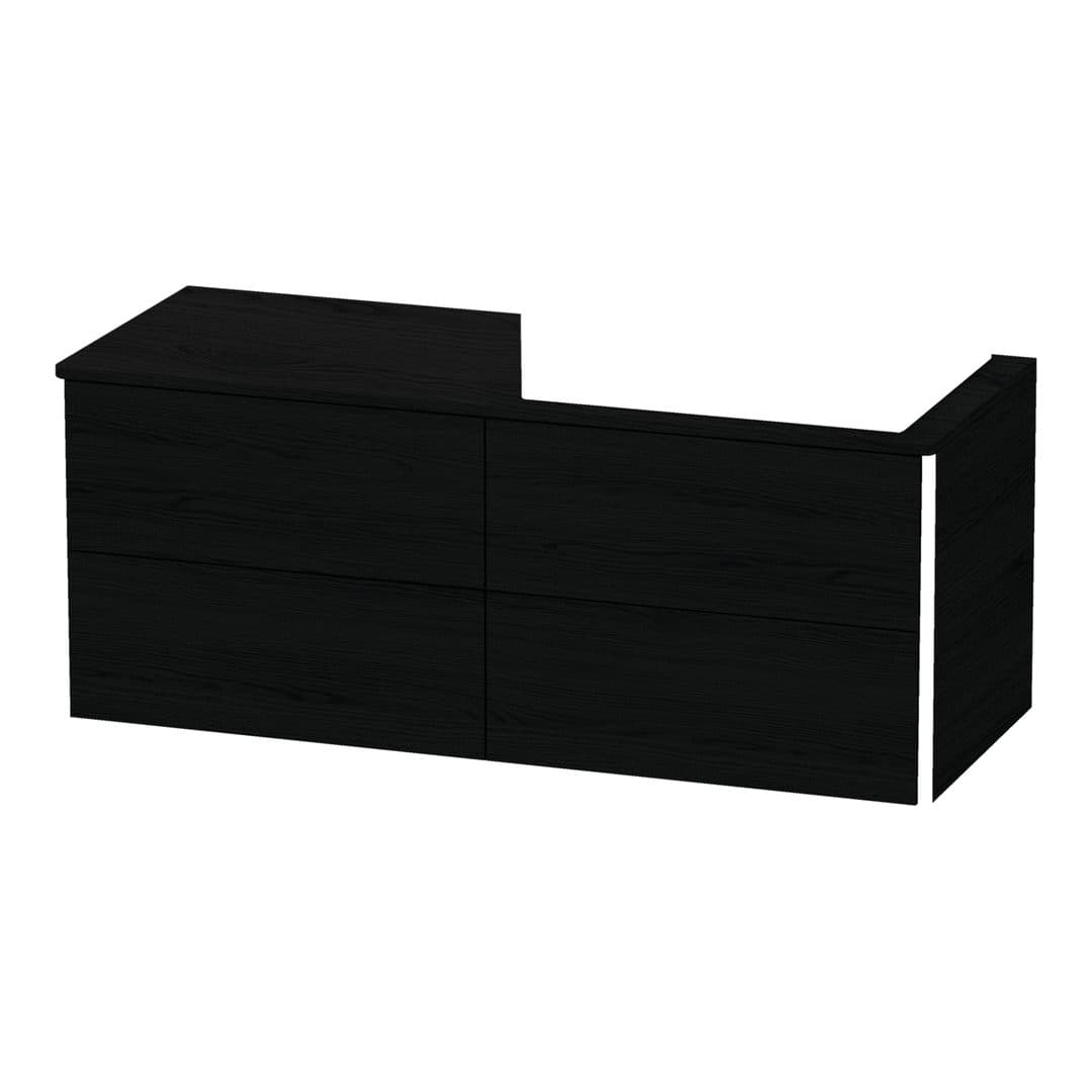 Duravit XSquare – Έπιπλο Νιπτήρα – 1400 mm, για κονσόλα, 4 συρτάρια, νιπτήρας δεξιά, 1400 x 548 x 778 mm – Black oak Matt, Decor (XS4923R1616)
