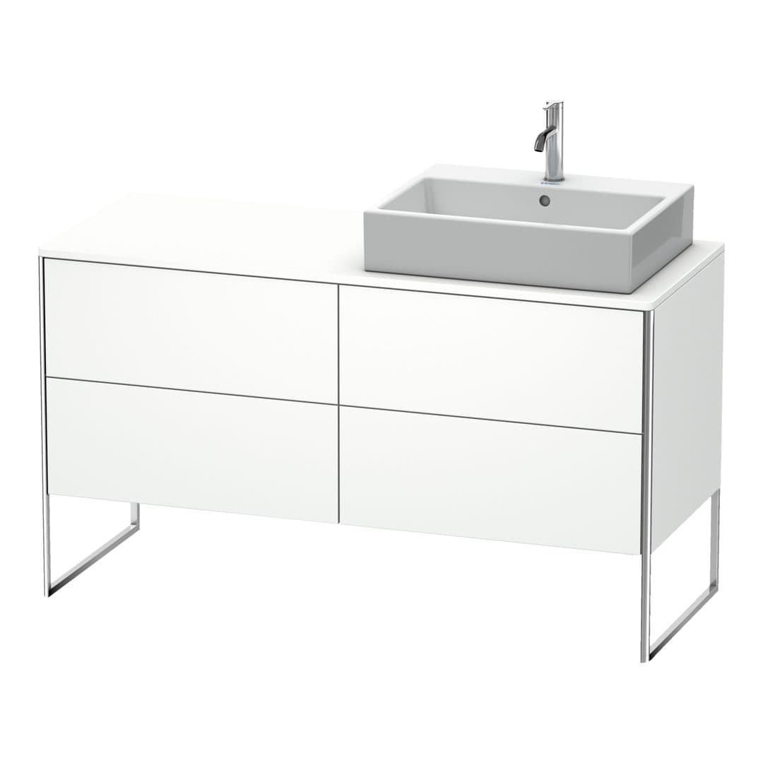 Duravit XSquare – Έπιπλο Νιπτήρα – 1400 mm, για κονσόλα, 4 συρτάρια, νιπτήρας δεξιά, 1400 x 548 x 778 mm – White Matt, Decor (XS4923R1818)