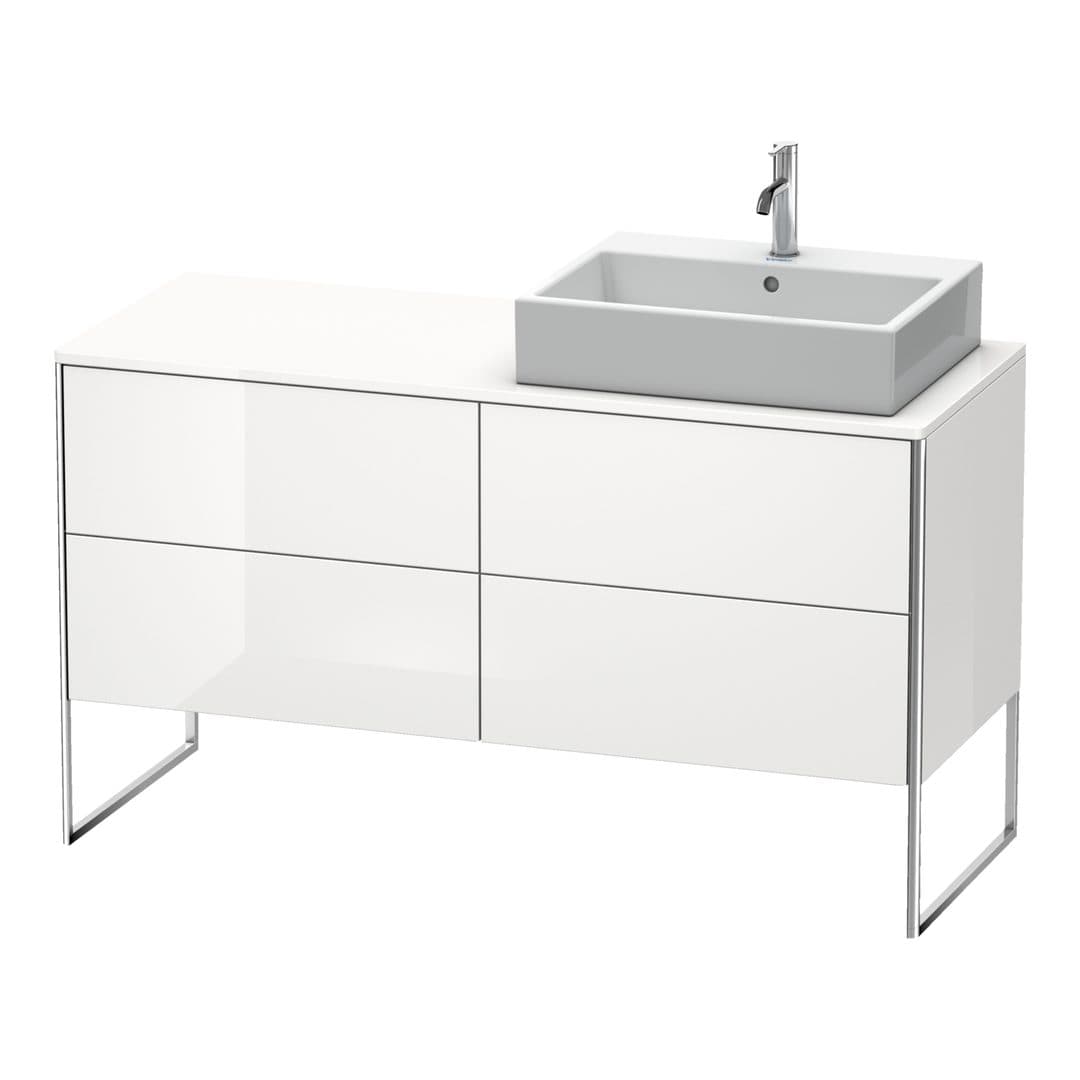 Duravit XSquare – Έπιπλο Νιπτήρα – 1400 mm, για κονσόλα, 4 συρτάρια, νιπτήρας δεξιά, 1400 x 548 x 778 mm – White High Gloss, Decor (XS4923R2222)