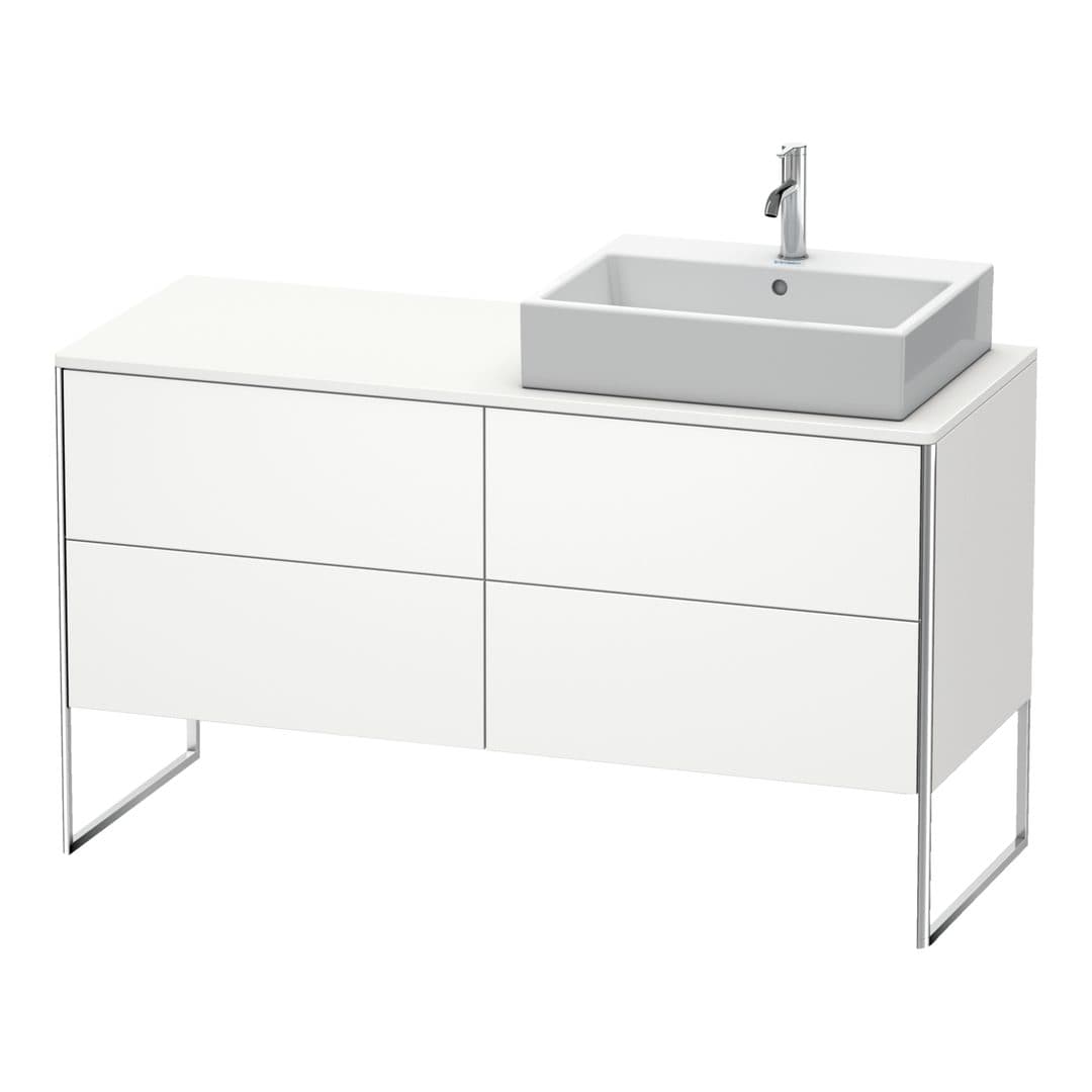 Duravit XSquare – Έπιπλο Νιπτήρα – 1400 mm, για κονσόλα, 4 συρτάρια, νιπτήρας δεξιά, 1400 x 548 x 778 mm – White Satin Matt, Lacquer (XS4923R3636)