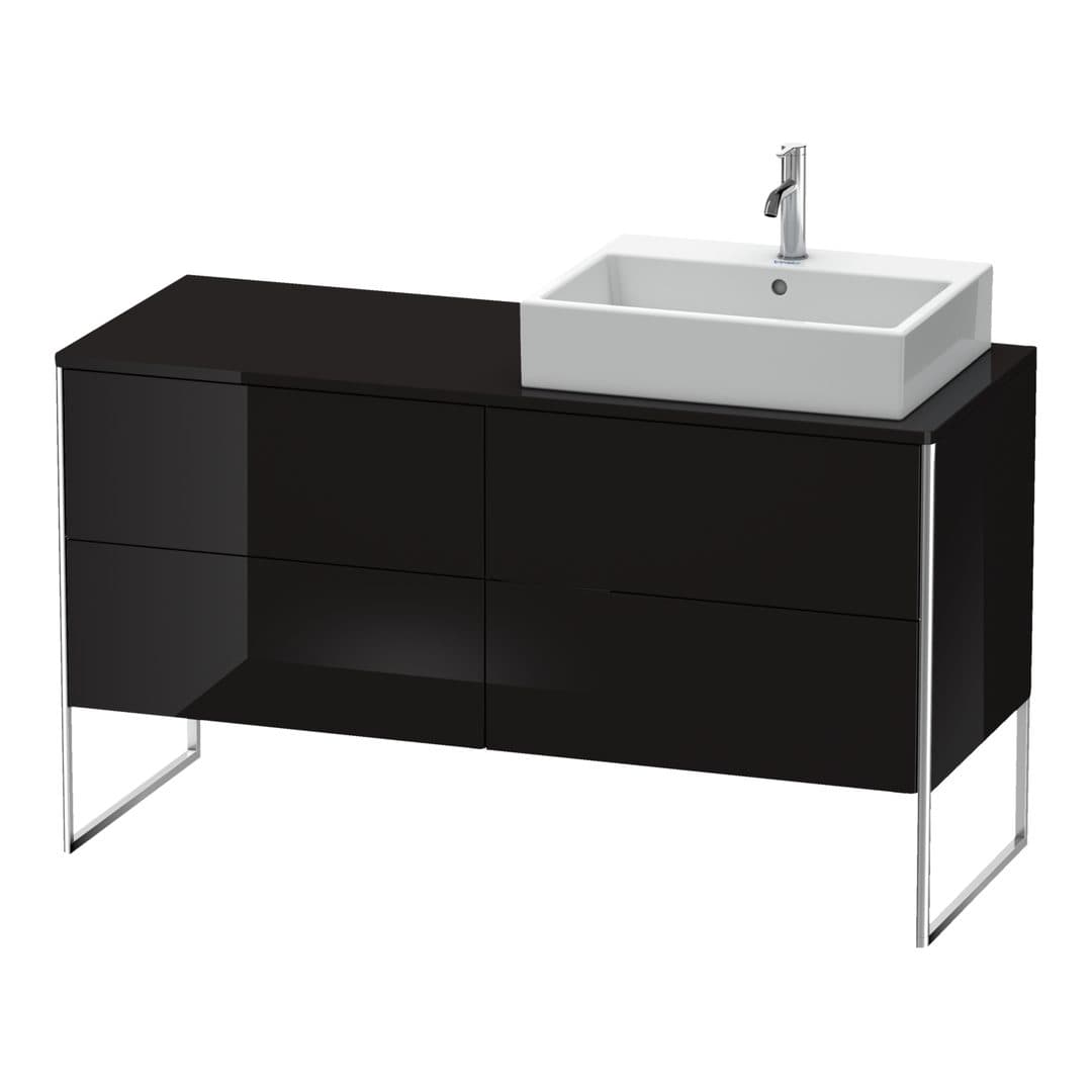 Duravit XSquare – Έπιπλο Νιπτήρα – 1400 mm, για κονσόλα, 4 συρτάρια, νιπτήρας δεξιά, 1400 x 548 x 778 mm – Black High Gloss, Lacquer (XS4923R4040)