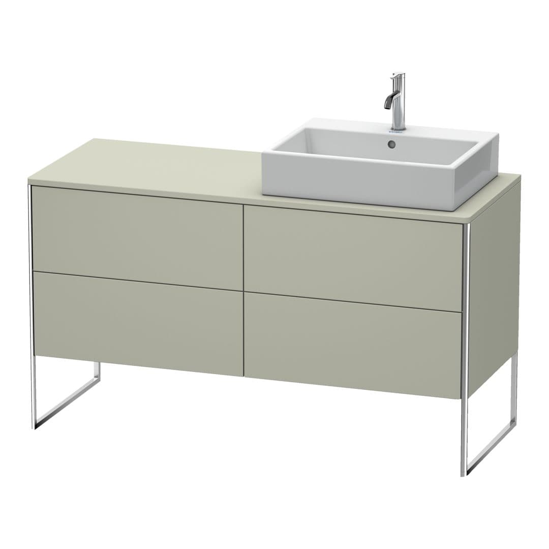 Duravit XSquare – Έπιπλο Νιπτήρα – 1400 mm, για κονσόλα, 4 συρτάρια, νιπτήρας δεξιά, 1400 x 548 x 778 mm – Taupe Satin Matt, Lacquer (XS4923R6060)