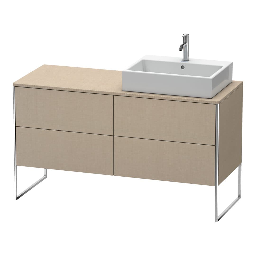 Duravit XSquare – Έπιπλο Νιπτήρα – 1400 mm, για κονσόλα, 4 συρτάρια, νιπτήρας δεξιά, 1400 x 548 x 778 mm – Linen Matt, Decor (XS4923R7575)