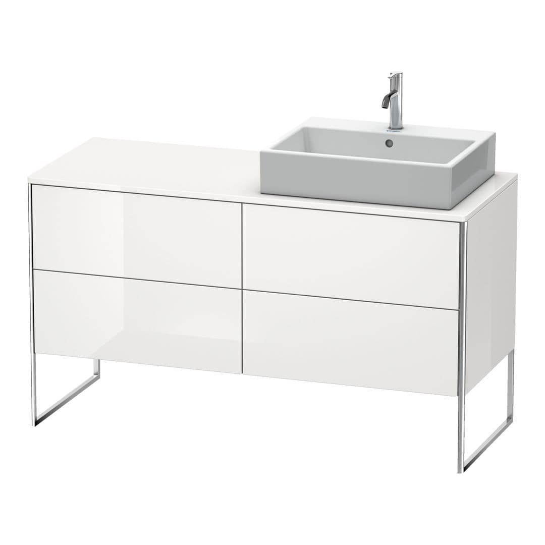 Duravit XSquare – Έπιπλο Νιπτήρα – 1400 mm, για κονσόλα, 4 συρτάρια, νιπτήρας δεξιά, 1400 x 548 x 778 mm – White High Gloss, Lacquer (XS4923R8585)