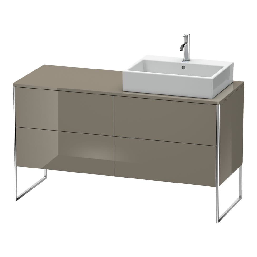Duravit XSquare – Έπιπλο Νιπτήρα – 1400 mm, για κονσόλα, 4 συρτάρια, νιπτήρας δεξιά, 1400 x 548 x 778 mm – Flannel Grey High Gloss, Lacquer (XS4923R8989)