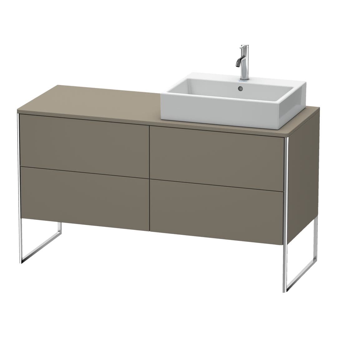 Duravit XSquare – Έπιπλο Νιπτήρα – 1400 mm, για κονσόλα, 4 συρτάρια, νιπτήρας δεξιά, 1400 x 548 x 778 mm – Flannel Grey Satin Matt, Lacquer (XS4923R9090)