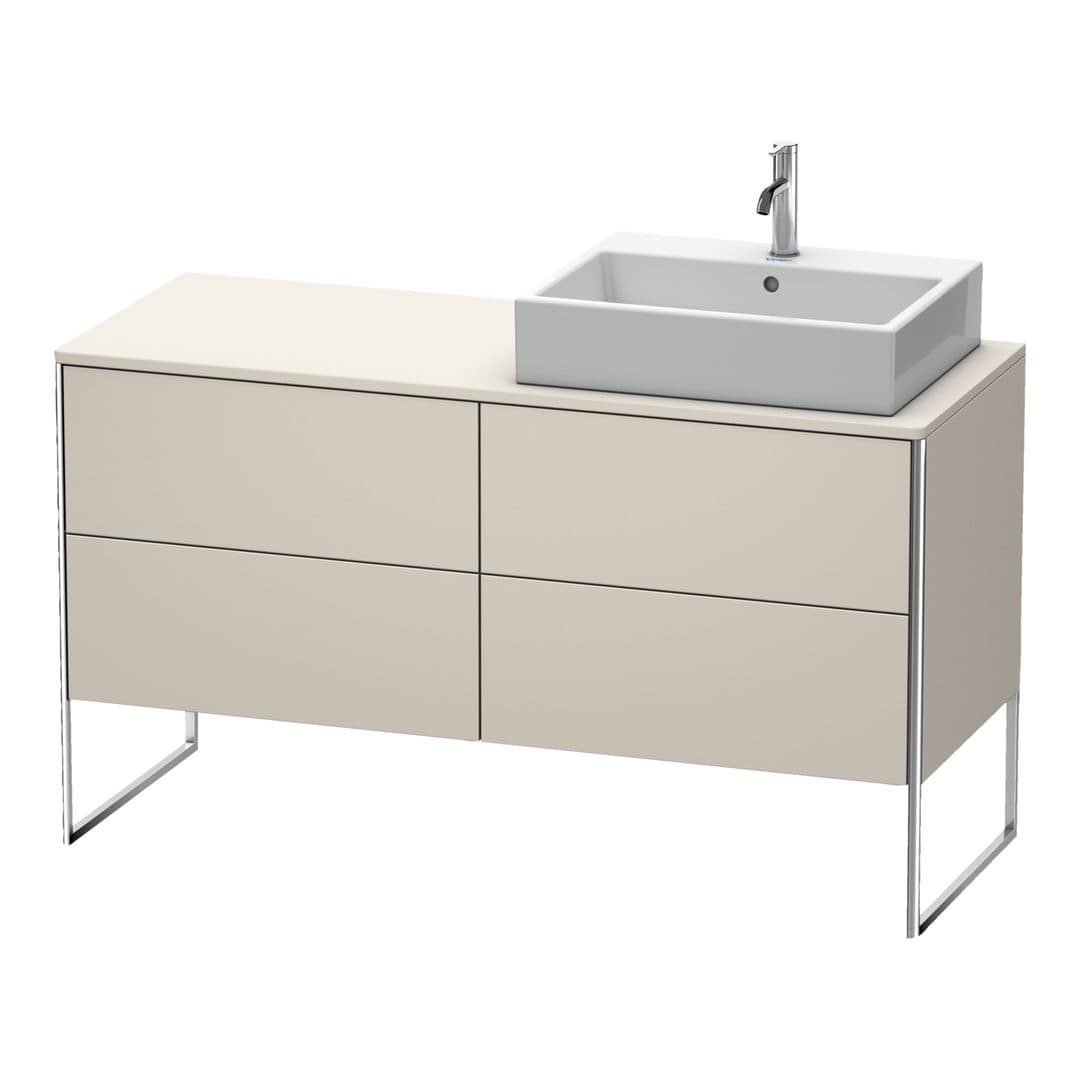 Duravit XSquare – Έπιπλο Νιπτήρα – 1400 mm, για κονσόλα, 4 συρτάρια, νιπτήρας δεξιά, 1400 x 548 x 778 mm – Taupe Matt, Decor (XS4923R9191)