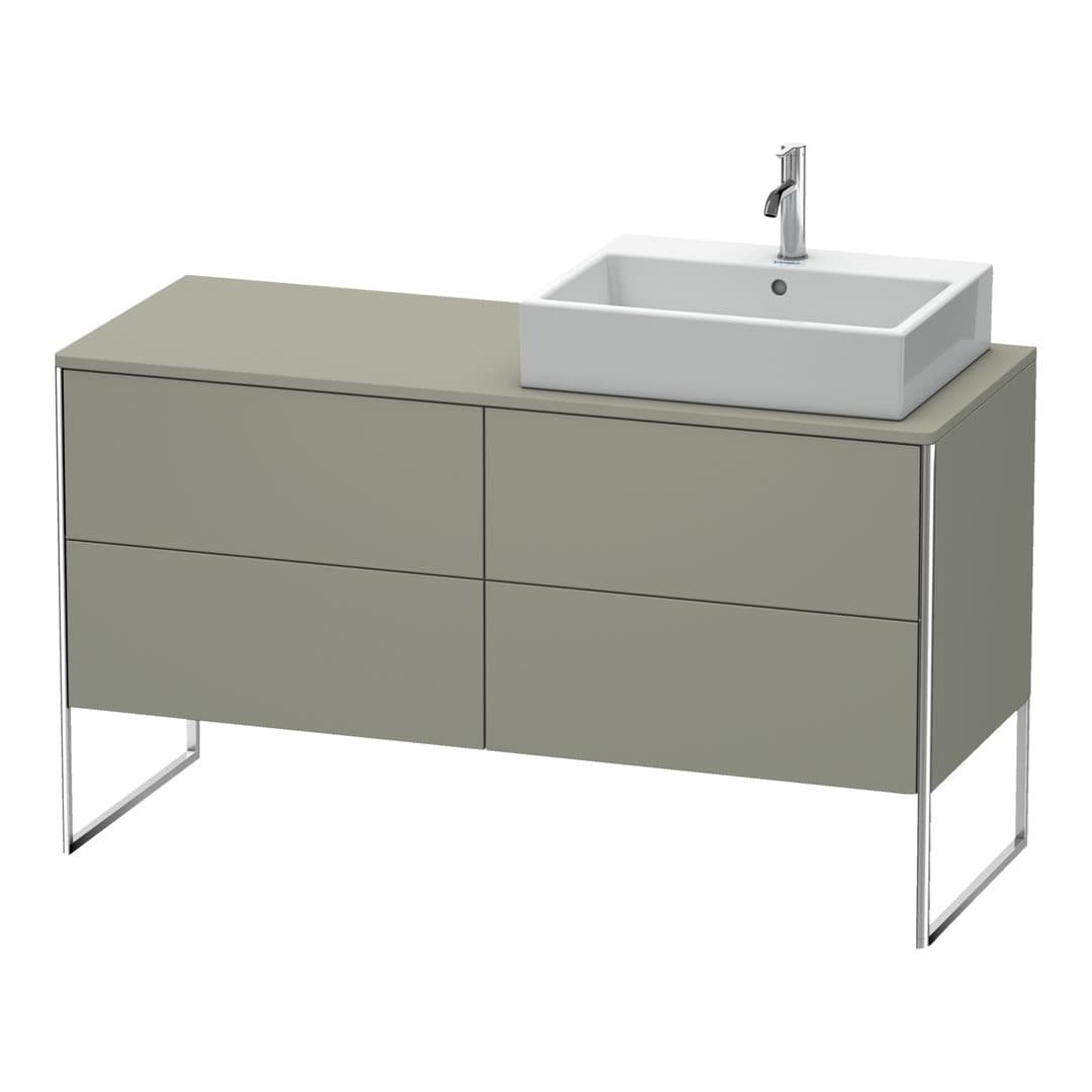 Duravit XSquare – Έπιπλο Νιπτήρα – 1400 mm, για κονσόλα, 4 συρτάρια, νιπτήρας δεξιά, 1400 x 548 x 778 mm – Stone grey Satin Matt, Lacquer (XS4923R9292)