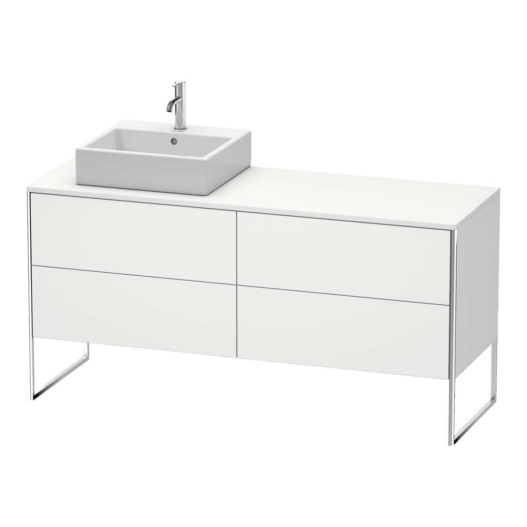 Duravit XSquare – Έπιπλο Νιπτήρα – 1600 mm, για κονσόλα, 4 συρτάρια, νιπτήρας αριστερά, 1600 x 548 x 778 mm – Nordic white Satin Matt, Lacquer (XS4924L3939)