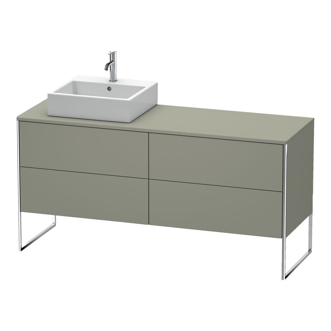 Duravit XSquare – Έπιπλο Νιπτήρα – 1600 mm, για κονσόλα, 4 συρτάρια, νιπτήρας αριστερά, 1600 x 548 x 778 mm – Stone grey Satin Matt, Lacquer (XS4924L9292)