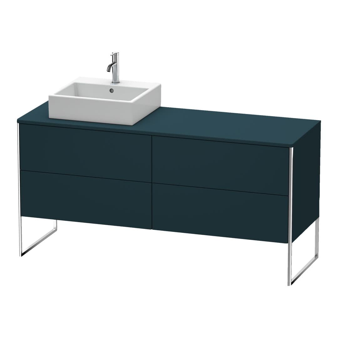Duravit XSquare – Έπιπλο Νιπτήρα – 1600 mm, για κονσόλα, 4 συρτάρια, νιπτήρας αριστερά, 1600 x 548 x 778 mm – Night blue Satin Matt, Lacquer (XS4924L9898)