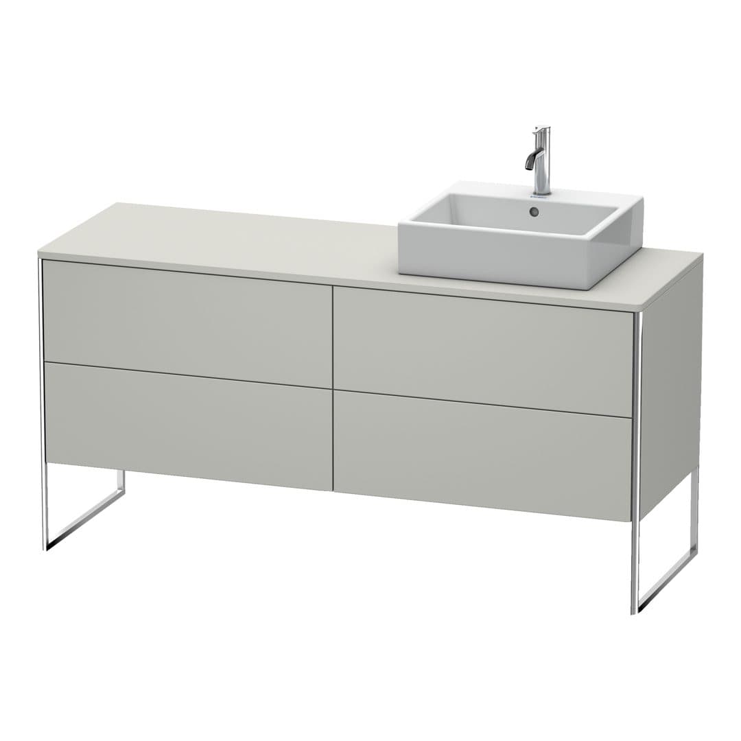 Duravit XSquare – Έπιπλο Νιπτήρα – 1600 mm, για κονσόλα, 4 συρτάρια, νιπτήρας δεξιά, 1600 x 548 x 778 mm – Concrete grey Matt, Decor (XS4924R0707)
