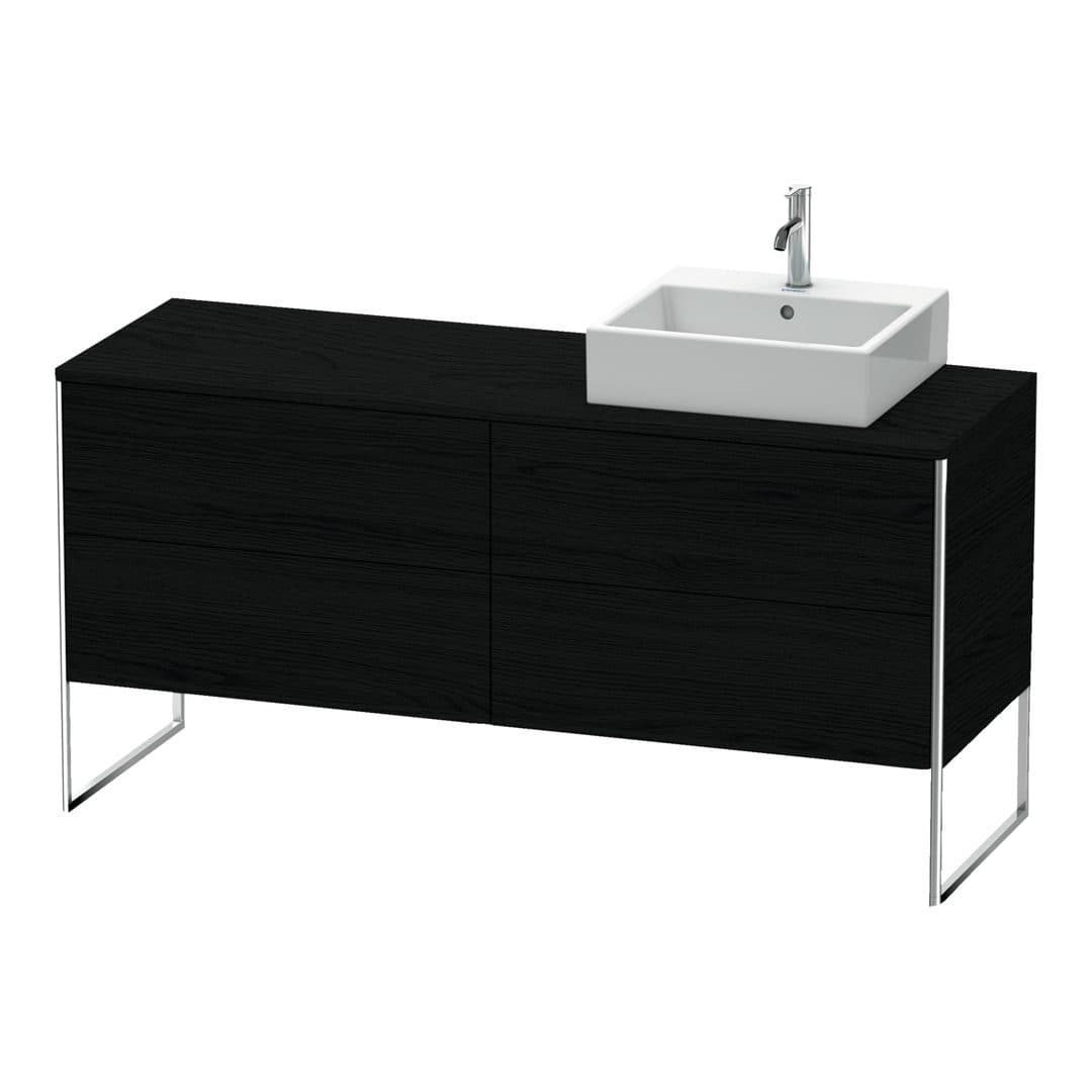Duravit XSquare – Έπιπλο Νιπτήρα – 1600 mm, για κονσόλα, 4 συρτάρια, νιπτήρας δεξιά, 1600 x 548 x 778 mm – Black oak Matt, Decor (XS4924R1616)