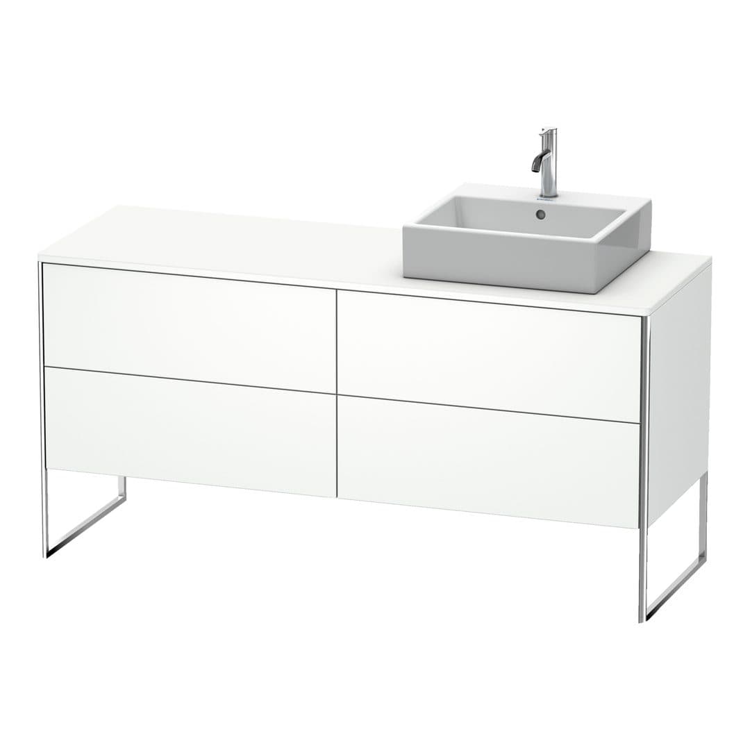 Duravit XSquare – Έπιπλο Νιπτήρα – 1600 mm, για κονσόλα, 4 συρτάρια, νιπτήρας δεξιά, 1600 x 548 x 778 mm – White Matt, Decor (XS4924R1818)