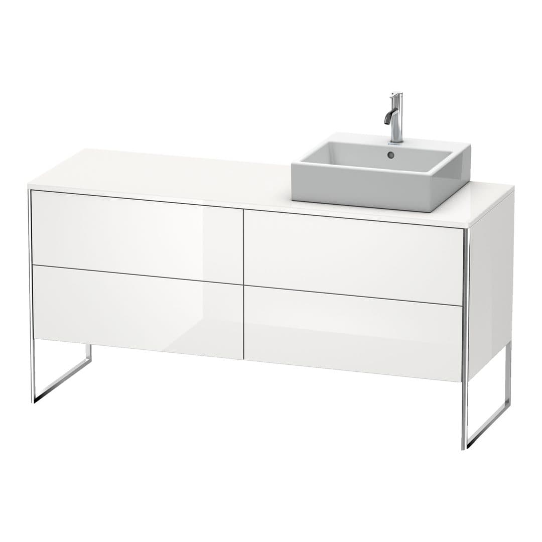 Duravit XSquare – Έπιπλο Νιπτήρα – 1600 mm, για κονσόλα, 4 συρτάρια, νιπτήρας δεξιά, 1600 x 548 x 778 mm – White High Gloss, Decor (XS4924R2222)