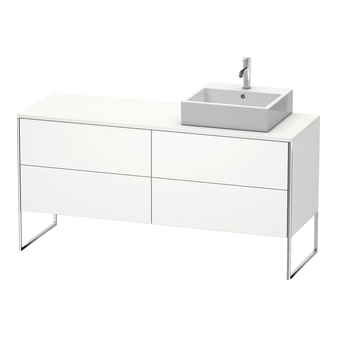 Duravit XSquare – Έπιπλο Νιπτήρα – 1600 mm, για κονσόλα, 4 συρτάρια, νιπτήρας δεξιά, 1600 x 548 x 778 mm – White Satin Matt, Lacquer (XS4924R3636)