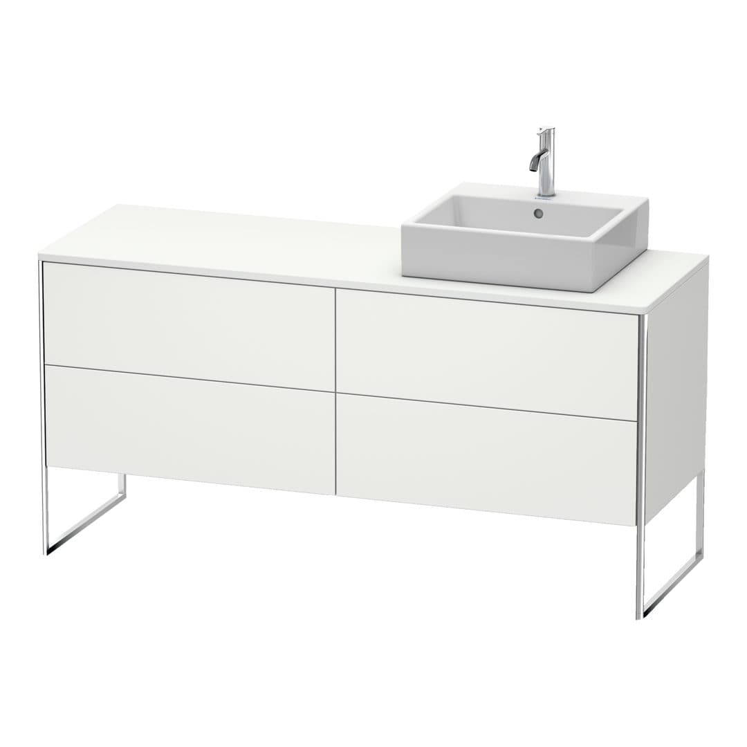 Duravit XSquare – Έπιπλο Νιπτήρα – 1600 mm, για κονσόλα, 4 συρτάρια, νιπτήρας δεξιά, 1600 x 548 x 778 mm – Nordic white Satin Matt, Lacquer (XS4924R3939)
