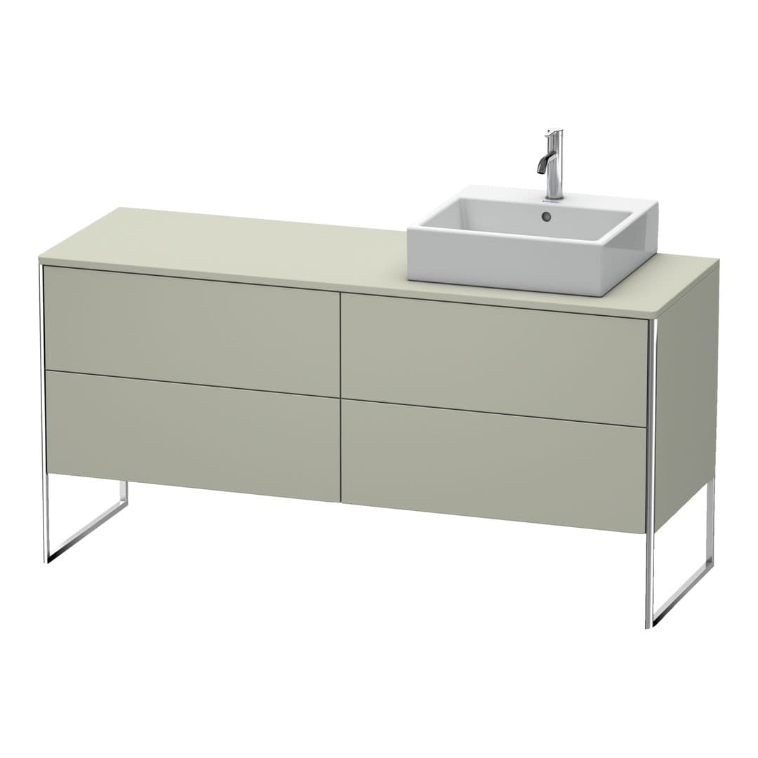 Duravit XSquare – Έπιπλο Νιπτήρα – 1600 mm, για κονσόλα, 4 συρτάρια, νιπτήρας δεξιά, 1600 x 548 x 778 mm – Taupe Satin Matt, Lacquer (XS4924R6060)