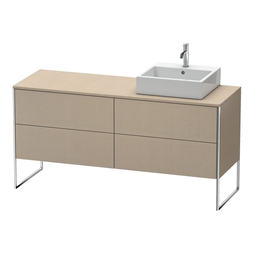 Duravit XSquare – Έπιπλο Νιπτήρα – 1600 mm, για κονσόλα, 4 συρτάρια, νιπτήρας δεξιά, 1600 x 548 x 778 mm – Linen Matt, Decor (XS4924R7575)