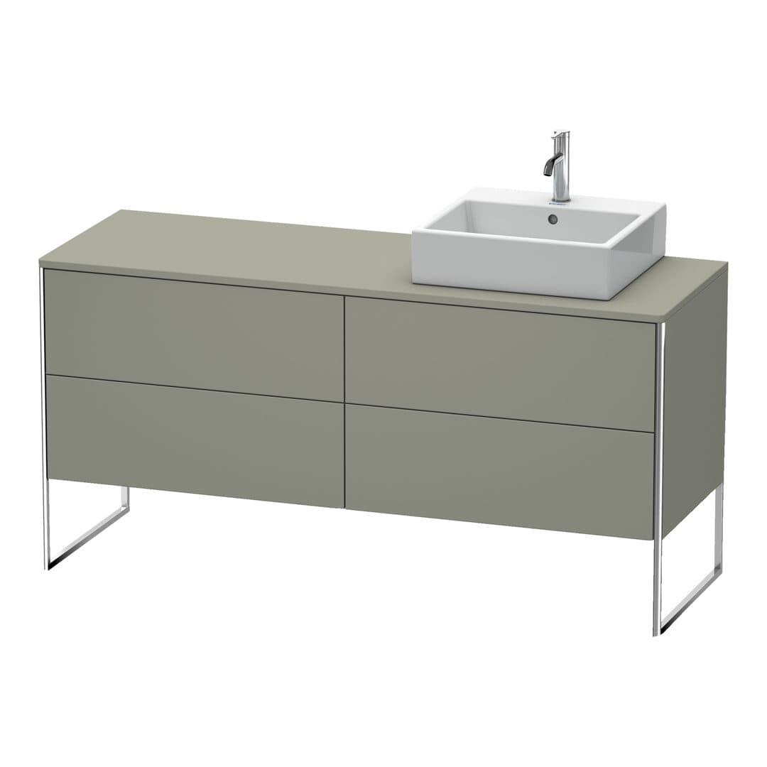 Duravit XSquare – Έπιπλο Νιπτήρα – 1600 mm, για κονσόλα, 4 συρτάρια, νιπτήρας δεξιά, 1600 x 548 x 778 mm – Stone grey Satin Matt, Lacquer (XS4924R9292)