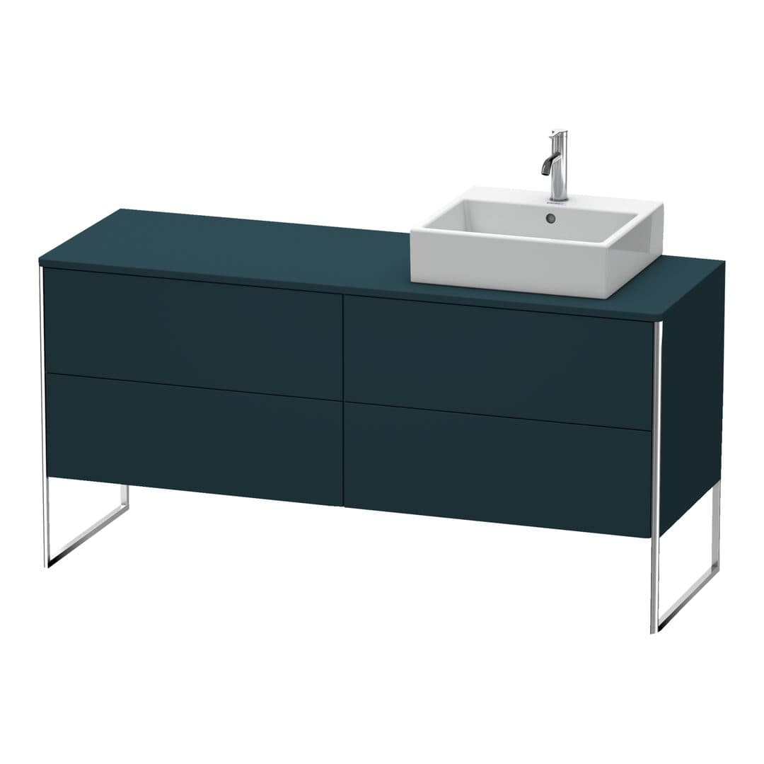 Duravit XSquare – Έπιπλο Νιπτήρα – 1600 mm, για κονσόλα, 4 συρτάρια, νιπτήρας δεξιά, 1600 x 548 x 778 mm – Night blue Satin Matt, Lacquer (XS4924R9898)