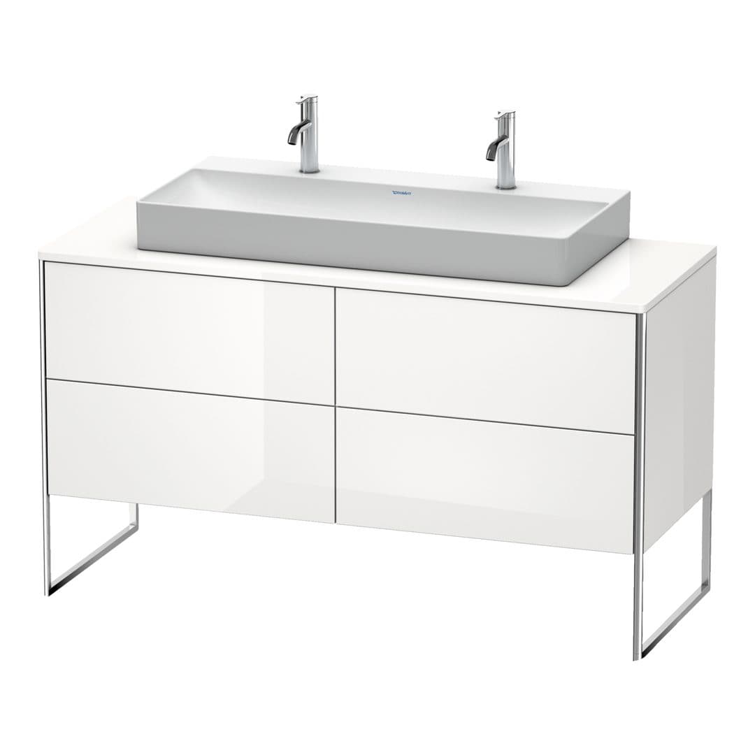 Duravit XSquare – Έπιπλο Νιπτήρα – 1400 mm, για κονσόλα, 4 συρτάρια, νιπτήρας κέντρο, 1400 x 548 x 778 mm – White High Gloss, Decor (XS4925M2222)