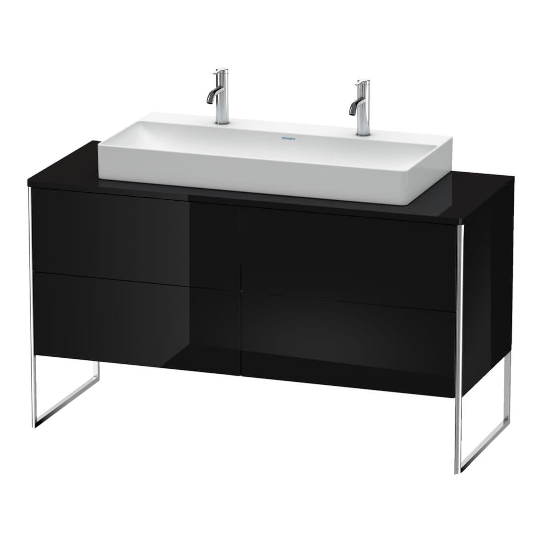 Duravit XSquare – Έπιπλο Νιπτήρα – 1400 mm, για κονσόλα, 4 συρτάρια, νιπτήρας κέντρο, 1400 x 548 x 778 mm – Black High Gloss, Lacquer (XS4925M4040)
