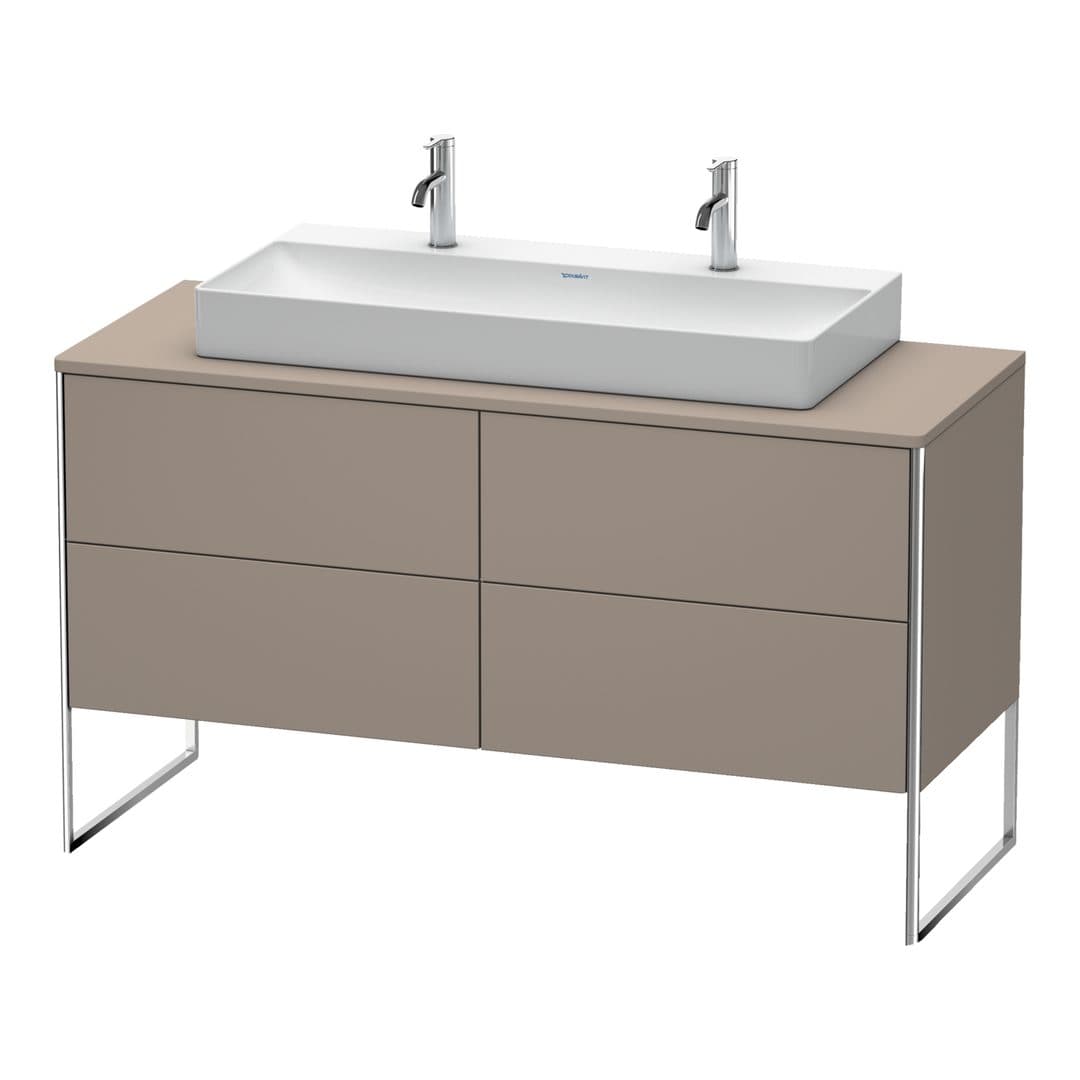 Duravit XSquare – Έπιπλο Νιπτήρα – 1400 mm, για κονσόλα, 4 συρτάρια, νιπτήρας κέντρο, 1400 x 548 x 778 mm – Basalte Matt, Decor (XS4925M4343)