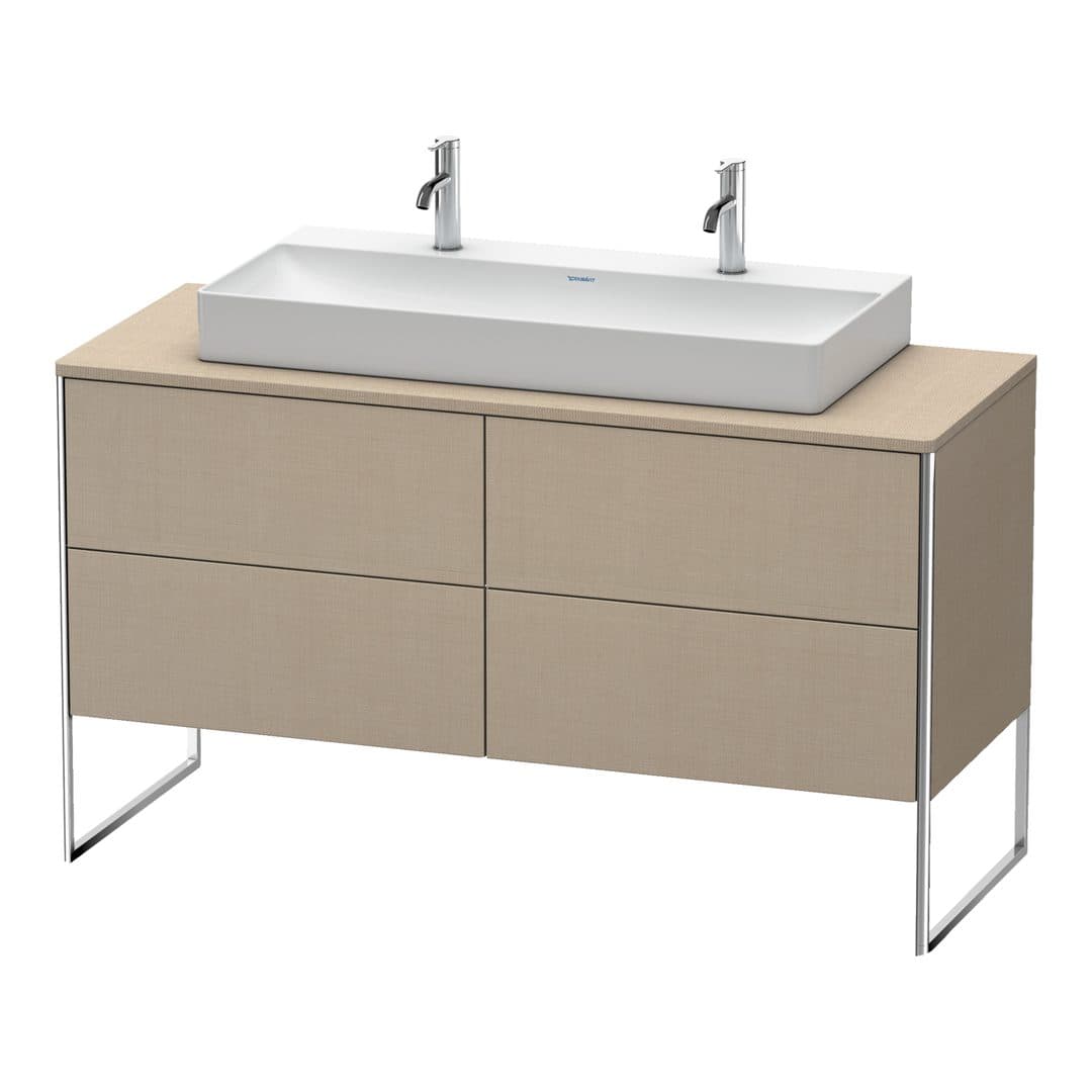 Duravit XSquare – Έπιπλο Νιπτήρα – 1400 mm, για κονσόλα, 4 συρτάρια, νιπτήρας κέντρο, 1400 x 548 x 778 mm – Linen Matt, Decor (XS4925M7575)