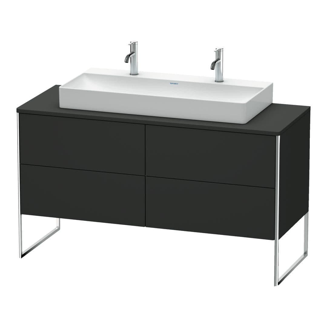 Duravit XSquare – Έπιπλο Νιπτήρα – 1400 mm, για κονσόλα, 4 συρτάρια, νιπτήρας κέντρο, 1400 x 548 x 778 mm – Graphite Super Matt, Decor (XS4925M8080)