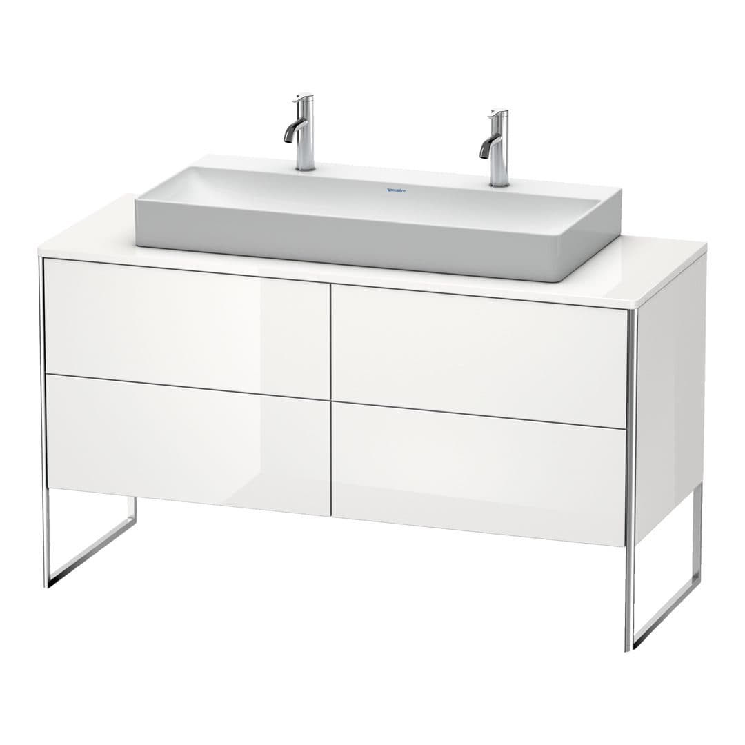 Duravit XSquare – Έπιπλο Νιπτήρα – 1400 mm, για κονσόλα, 4 συρτάρια, νιπτήρας κέντρο, 1400 x 548 x 778 mm – White High Gloss, Lacquer (XS4925M8585)