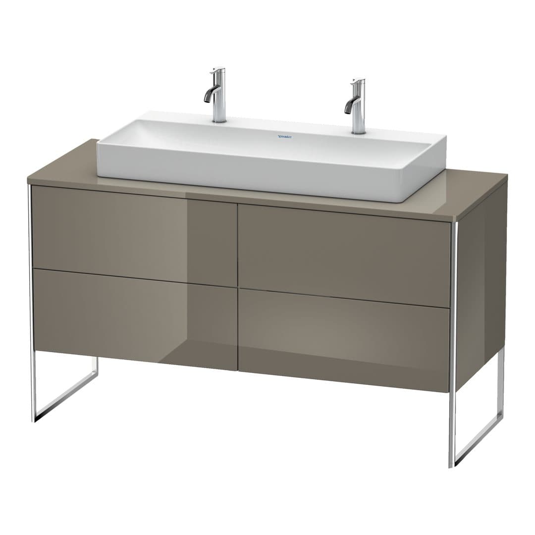 Duravit XSquare – Έπιπλο Νιπτήρα – 1400 mm, για κονσόλα, 4 συρτάρια, νιπτήρας κέντρο, 1400 x 548 x 778 mm – Flannel Grey High Gloss, Lacquer (XS4925M8989)