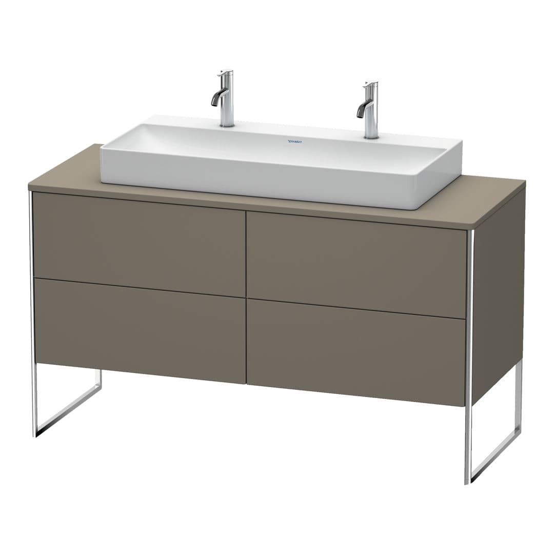 Duravit XSquare – Έπιπλο Νιπτήρα – 1400 mm, για κονσόλα, 4 συρτάρια, νιπτήρας κέντρο, 1400 x 548 x 778 mm – Flannel Grey Satin Matt, Lacquer (XS4925M9090)