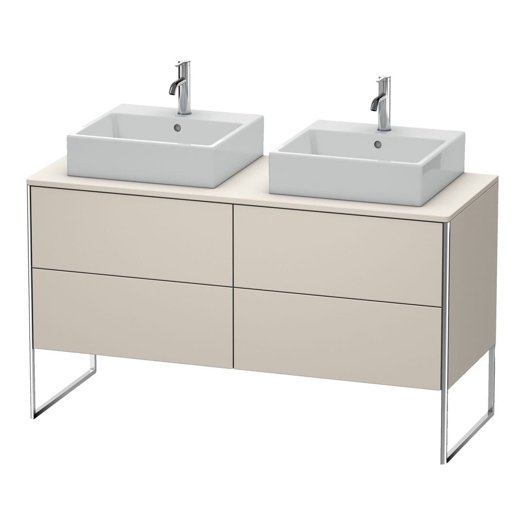 Duravit XSquare – Έπιπλο Νιπτήρα – 1400 mm, για κονσόλα, 4 συρτάρια, 1400 x 548 x 778 mm – Taupe Super Matt, Decor (XS4926B8383)