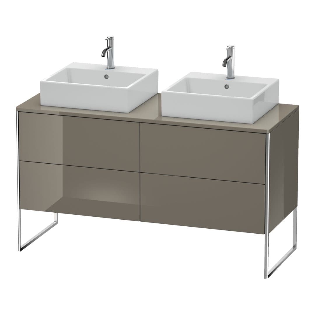 Duravit XSquare – Έπιπλο Νιπτήρα – 1400 mm, για κονσόλα, 4 συρτάρια, 1400 x 548 x 778 mm – Flannel Grey High Gloss, Lacquer (XS4926B8989)