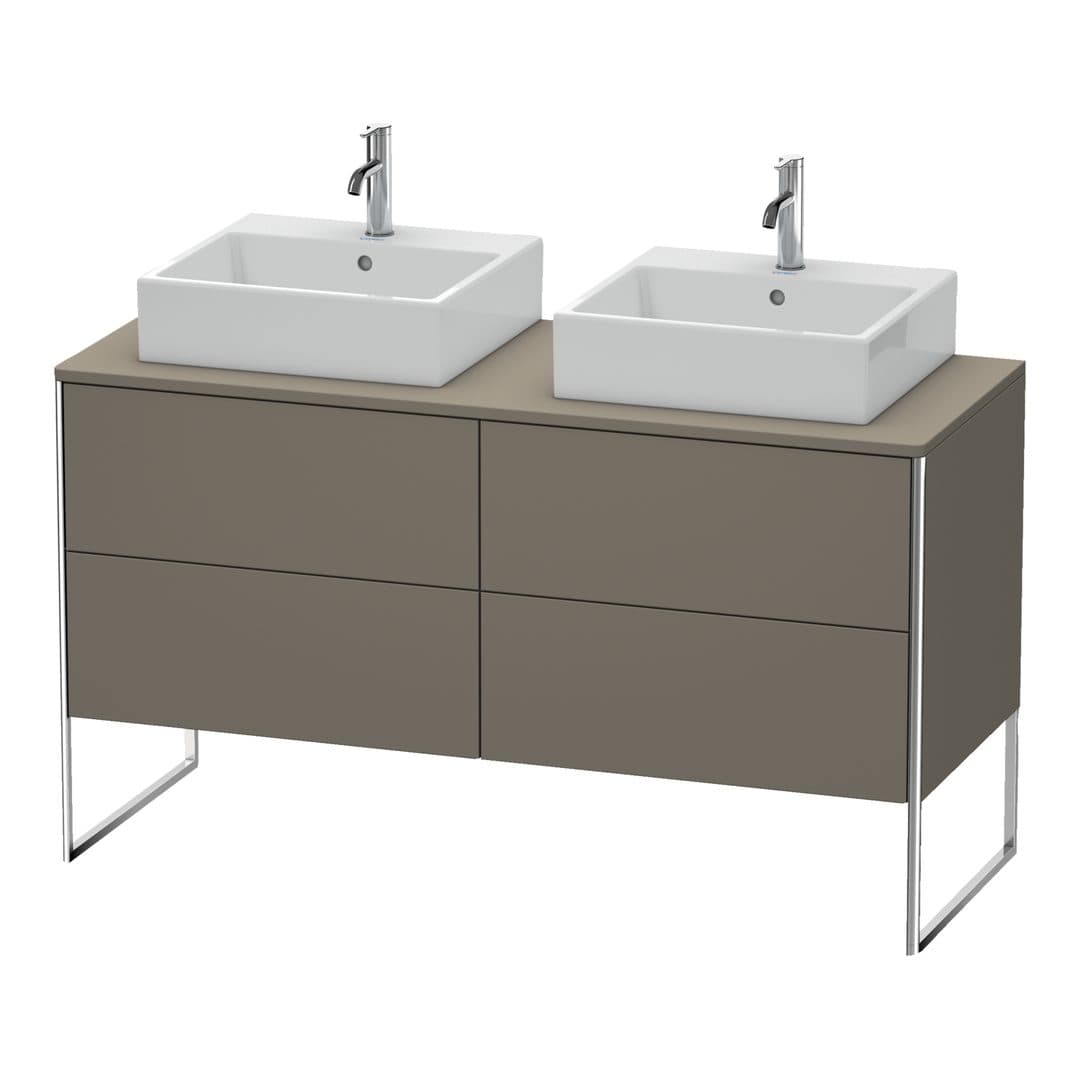 Duravit XSquare – Έπιπλο Νιπτήρα – 1400 mm, για κονσόλα, 4 συρτάρια, 1400 x 548 x 778 mm – Flannel Grey Satin Matt, Lacquer (XS4926B9090)