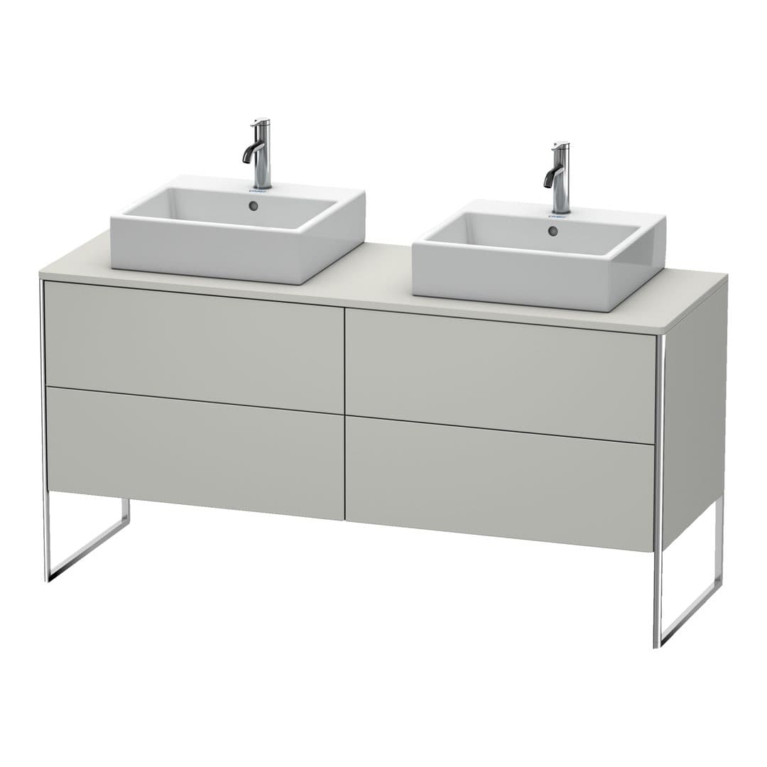 Duravit XSquare – Έπιπλο Νιπτήρα – 1600 mm, για κονσόλα, 4 συρτάρια, 1600 x 548 x 778 mm – Concrete grey Matt, Decor (XS4927B0707)