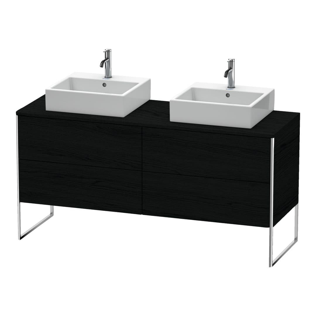 Duravit XSquare – Έπιπλο Νιπτήρα – 1600 mm, για κονσόλα, 4 συρτάρια, 1600 x 548 x 778 mm – Black oak Matt, Decor (XS4927B1616)