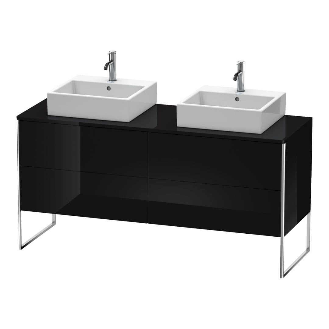 Duravit XSquare – Έπιπλο Νιπτήρα – 1600 mm, για κονσόλα, 4 συρτάρια, 1600 x 548 x 778 mm – Black High Gloss, Lacquer (XS4927B4040)