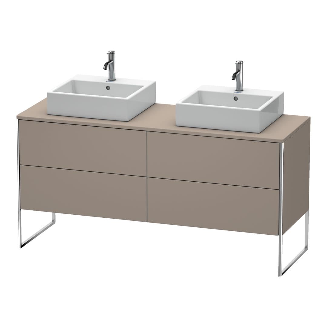 Duravit XSquare – Έπιπλο Νιπτήρα – 1600 mm, για κονσόλα, 4 συρτάρια, 1600 x 548 x 778 mm – Basalte Matt, Decor (XS4927B4343)
