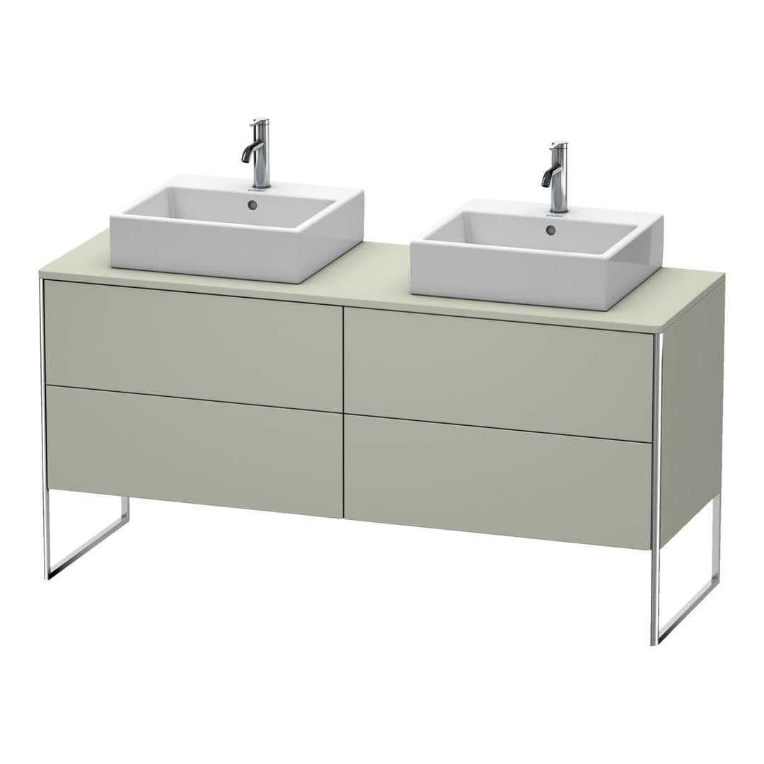 Duravit XSquare – Έπιπλο Νιπτήρα – 1600 mm, για κονσόλα, 4 συρτάρια, 1600 x 548 x 778 mm – Taupe Satin Matt, Lacquer (XS4927B6060)