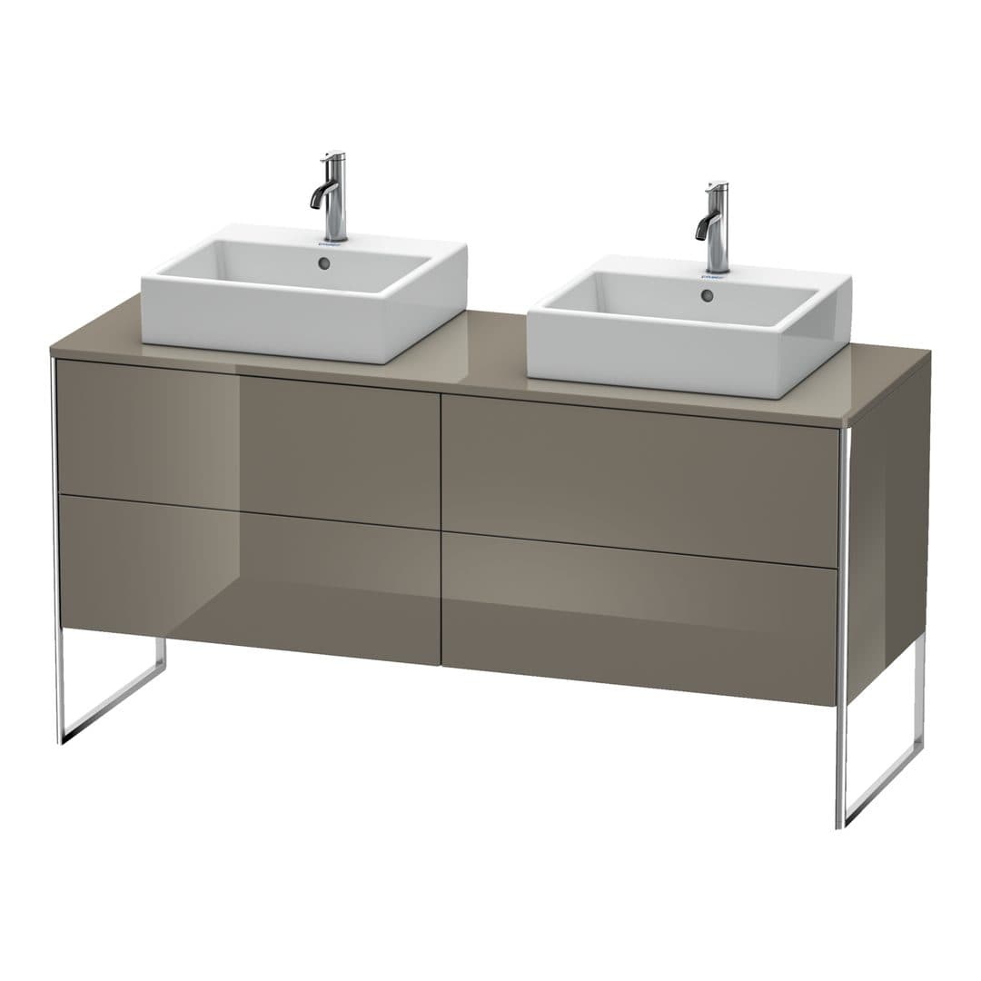 Duravit XSquare – Έπιπλο Νιπτήρα – 1600 mm, για κονσόλα, 4 συρτάρια, 1600 x 548 x 778 mm – Flannel Grey High Gloss, Lacquer (XS4927B8989)