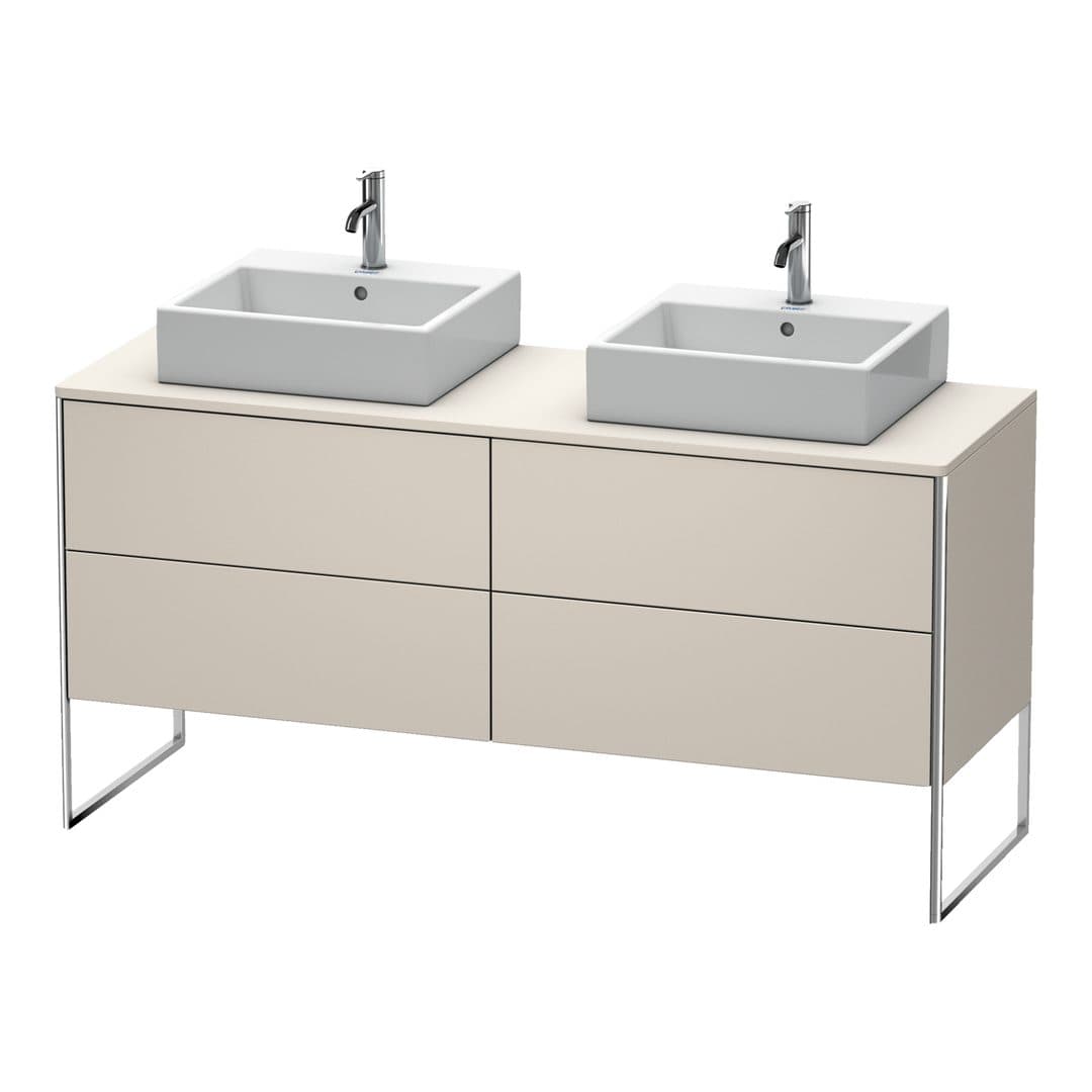 Duravit XSquare – Έπιπλο Νιπτήρα – 1600 mm, για κονσόλα, 4 συρτάρια, 1600 x 548 x 778 mm – Taupe Matt, Decor (XS4927B9191)