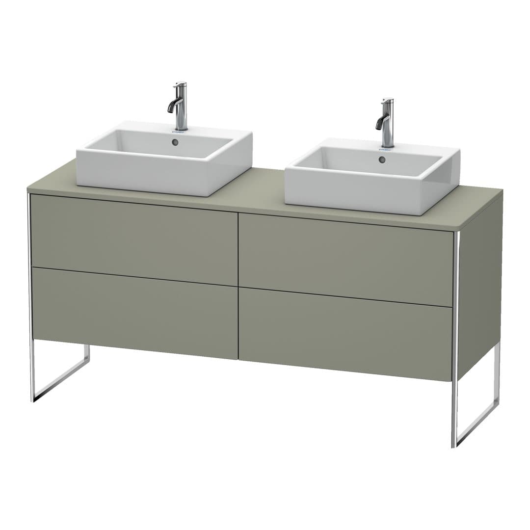 Duravit XSquare – Έπιπλο Νιπτήρα – 1600 mm, για κονσόλα, 4 συρτάρια, 1600 x 548 x 778 mm – Stone grey Satin Matt, Lacquer (XS4927B9292)